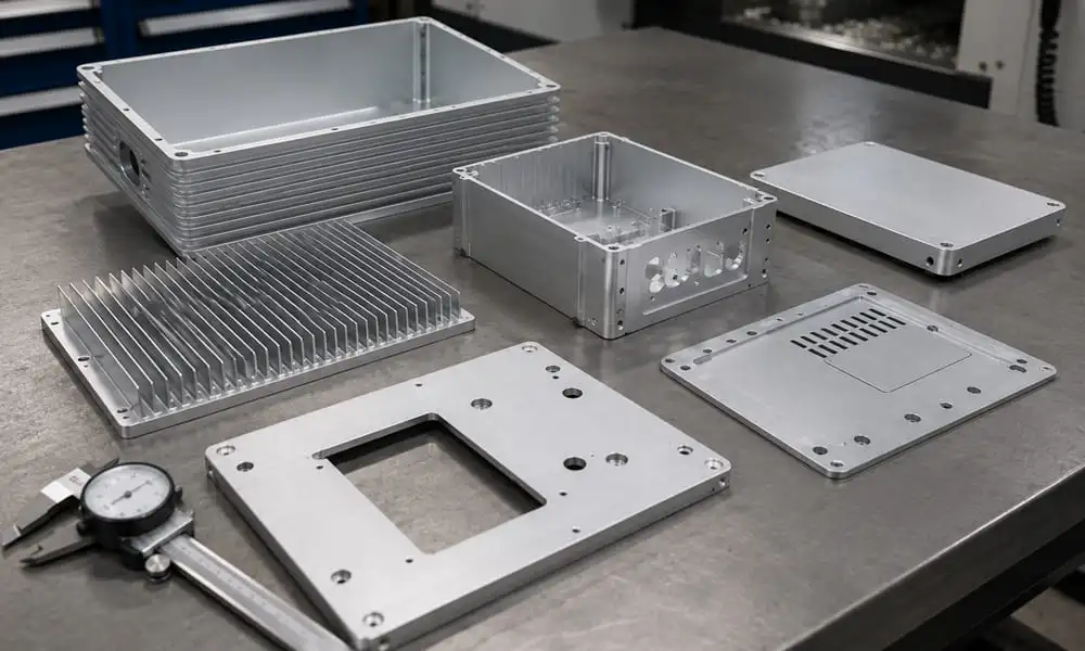 cnc machined parts for electronics hardware, device housings, heat sinks