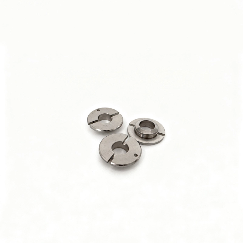 swiss cnc machining 304 stainless steel slotted round shim hardware