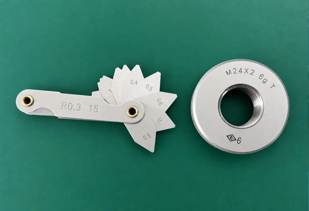 Quality Control radius gauge and thread ring gauge for cnc machining inspection
