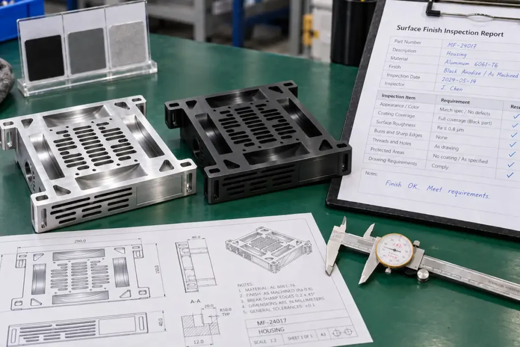 Surface Finishing Surface finish quality review checklist for custom CNC machined industrial components